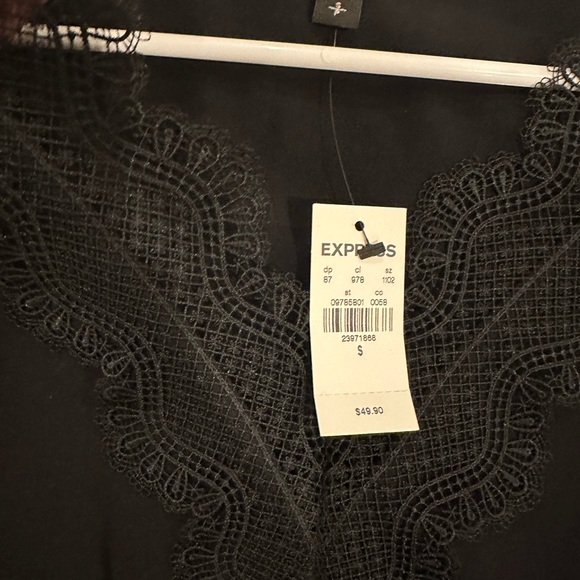 NWT EXPRESS lace combo Long Sleeve shirt S - Picture 4 of 7